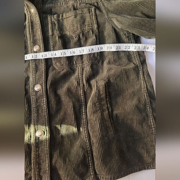 Zara Corduroy Button Down Green Jacket Size Medium - Picture 11 of 12